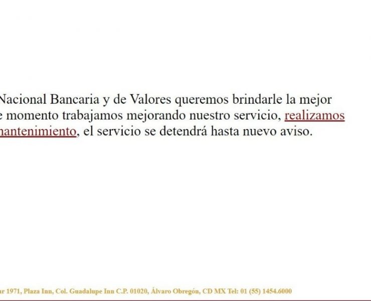 "se le cae" el sistema de recepción de información de las entidades financieras